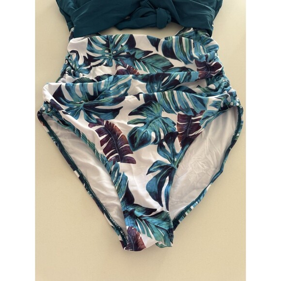 Eomenie Women's One Piece Swimsuit Tummy Control Cutout High Waisted tropical M - Picture 5 of 10